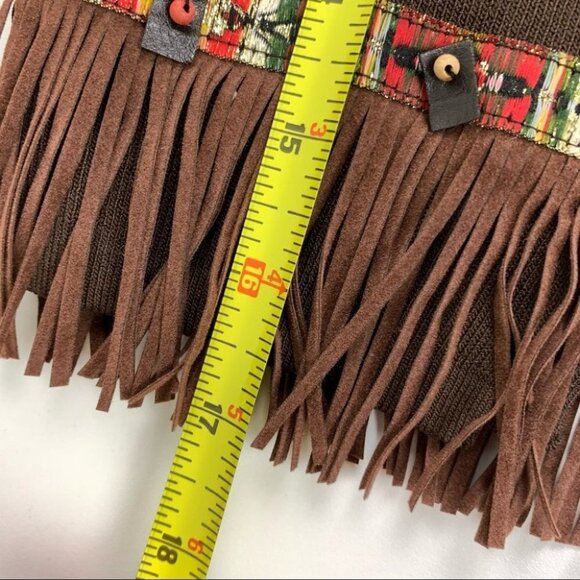Joseph A Brown ¾ Sleeve Knit Sweater with Fringe size M - Picture 6 of 6